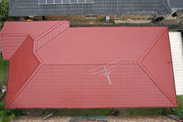 Roof Painting Restoration Mackenzie Brisbane Manor Red