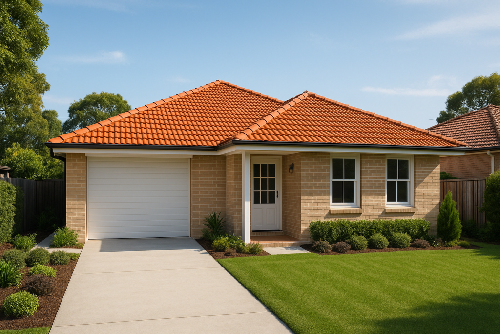 Expertly restored terracotta tile roof on home in Windsor with perfect leak repair.