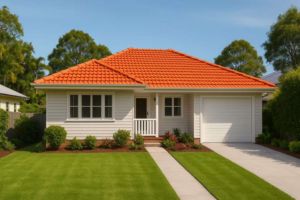 Terracotta tile roof restoration and leak repair on a home in Yeronga.